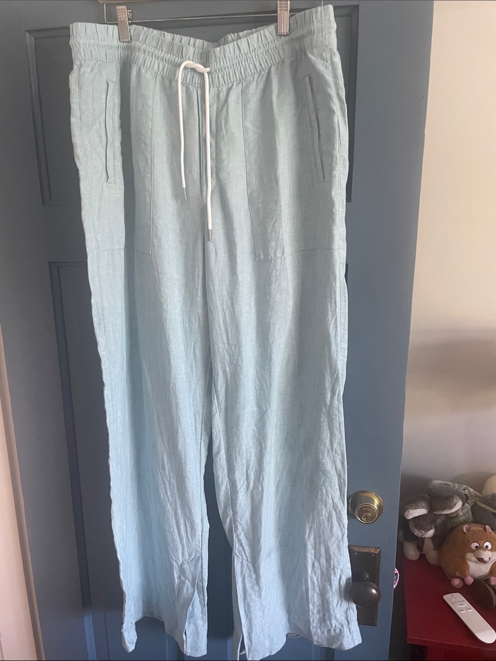 Athleta Retreat Linen Drawstring Women’s Pants - Light Blue